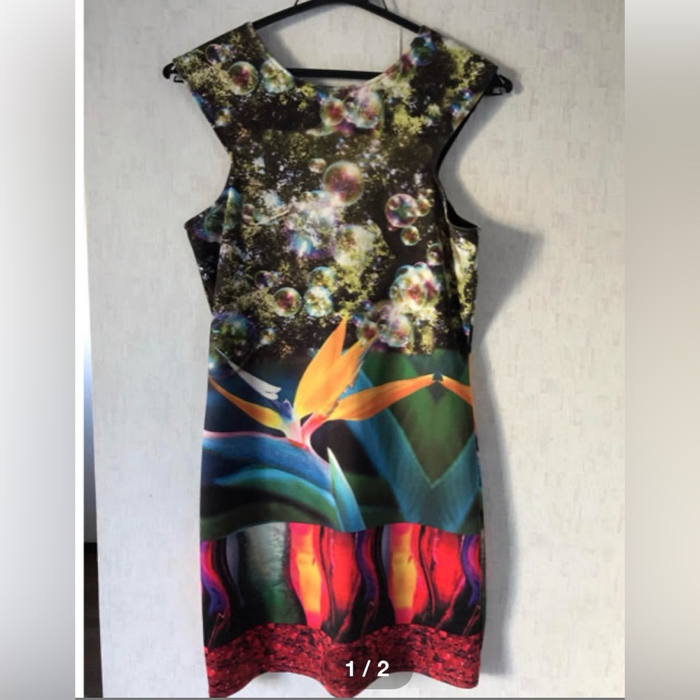 Vibrant Multicolor Floral Midi Dress